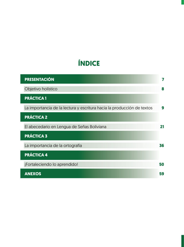 Índice de Mi Cuaderno de Prácticas 4 - Consolidamos Nuestro Estado Plurinacional Hacia el Horizonte del Vivir Bien (MINEDU) PDF