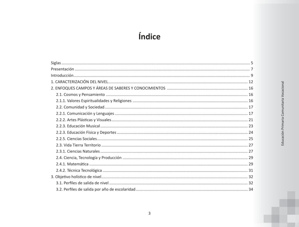 Índice de Planes y programas de estudio - Nivel Primario (MINEDU) PDF