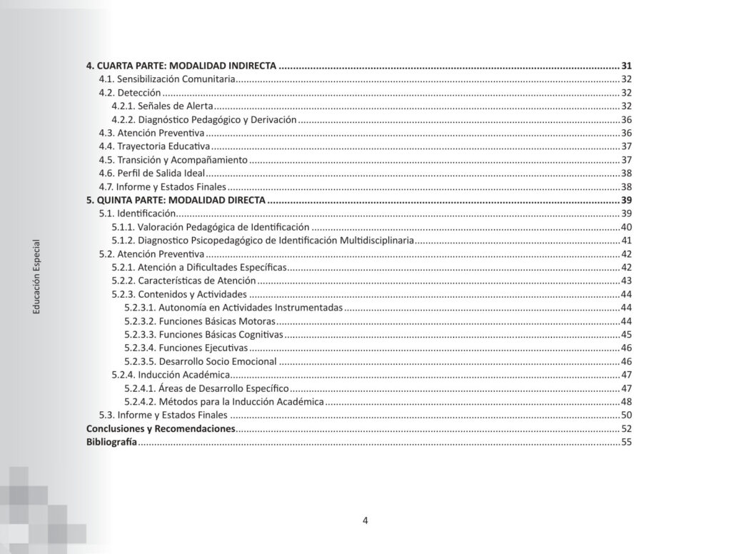 Programa de Atención Educativa a Estudiantes con Dificultades en el Aprendizaje (MINEDU) PDF 4 Índice de Programa de Atención Educativa a Estudiantes con Dificultades en el Aprendizaje (MINEDU) PDF (2)