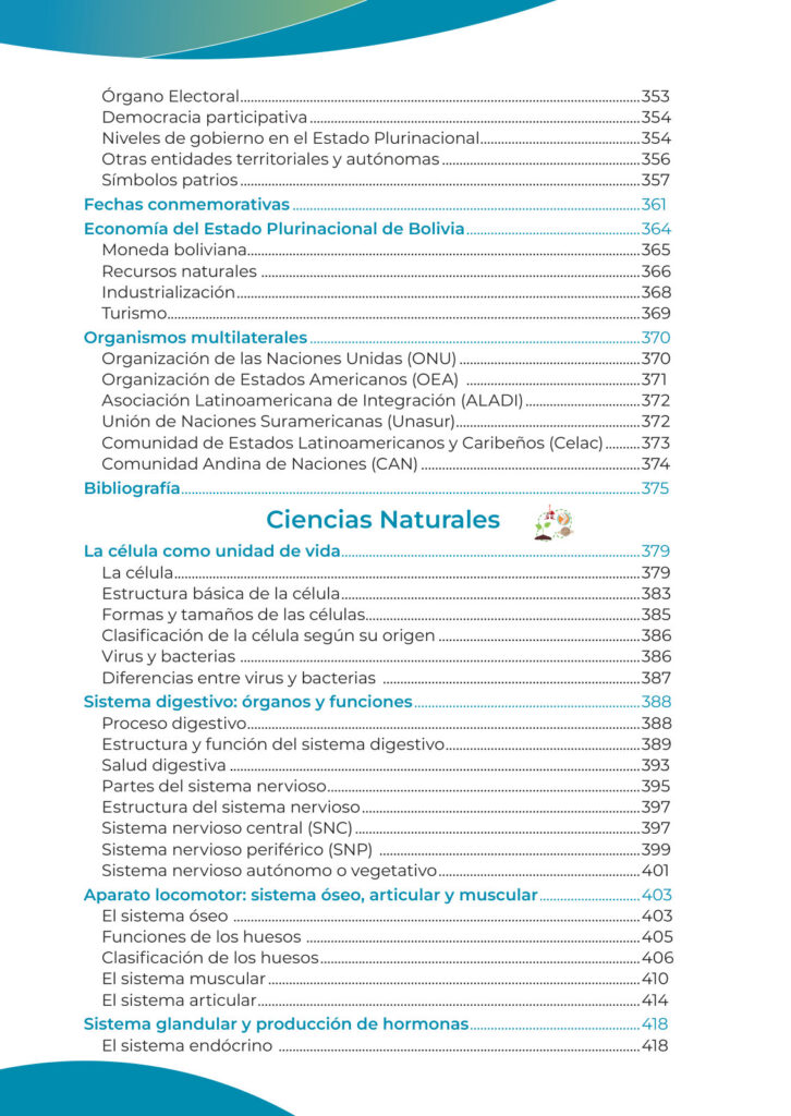 Índice de Prontuario de mis aprendizajes - Educación Primaria Comunitaria Vocacional (MINEDU) PDF (4)