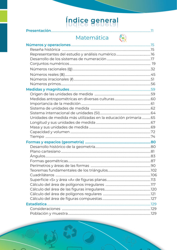 Índice de Prontuario de mis aprendizajes - Educación Primaria Comunitaria Vocacional (MINEDU) PDF