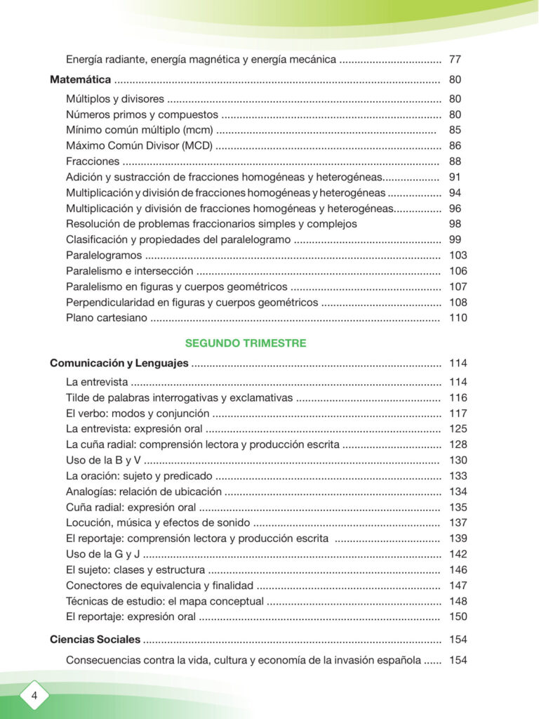 Índice de Texto de Aprendizaje 5to de Primaria (MINEDU) PDF (2)