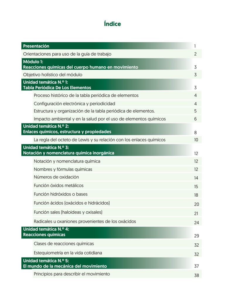 Texto de Ciencias Naturales - Aprendizajes Complementarios (MINEDU) PDF 3 Índice de Texto de Ciencias Naturales - Aprendizajes Complementarios (MINEDU) PDF