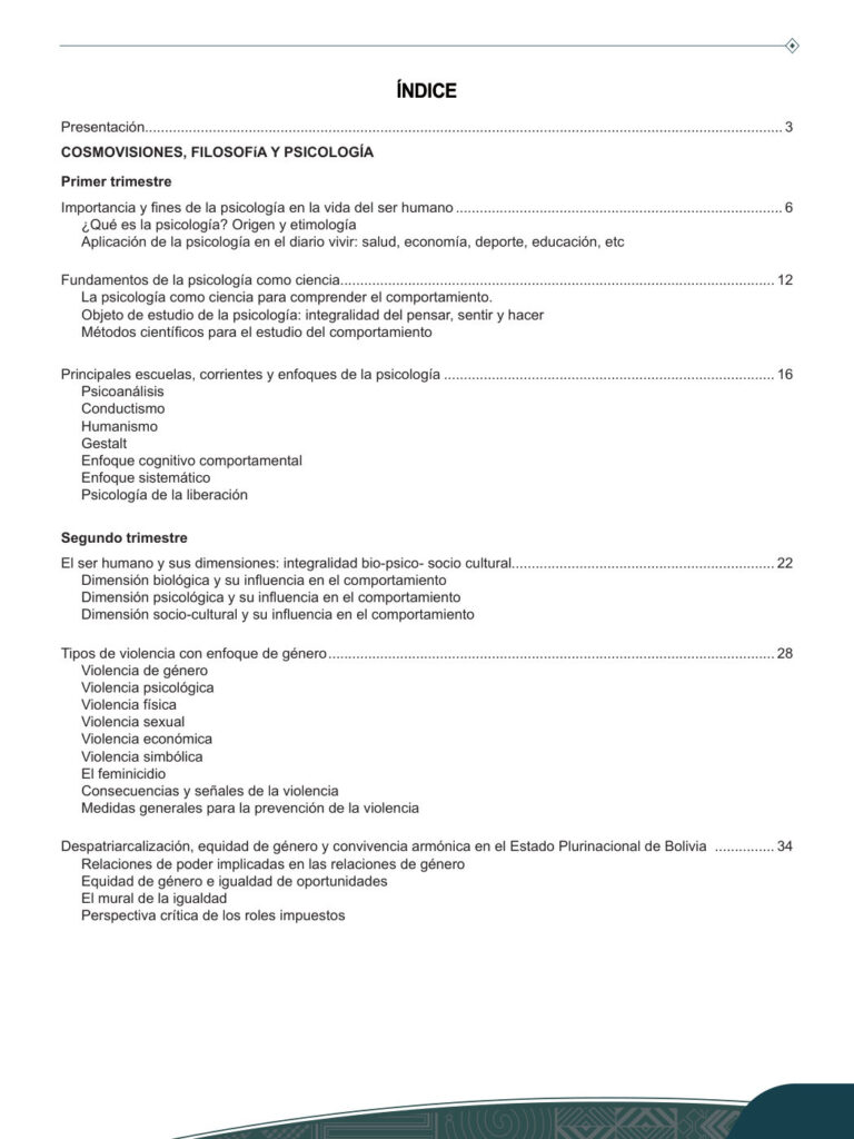 Texto de Filosofía y Psicología 1ro de Secundaria (MINEDU) PDF 3 Índice de Texto de Filosofía y Psicología 1ro de Secundaria