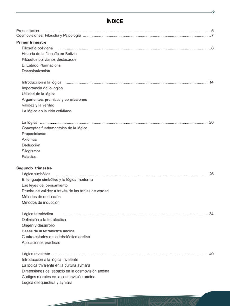 Índice de Texto de Filosofía y Psicología 5to de Secundaria (MINEDU) PDF