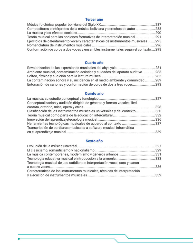 Texto para Maestros Música Todos los grados de Secundaria (MINEDU) PDF 4 Índice de Texto para Maestros Música Todos los grados de Secundaria (MINEDU) PDF (2)