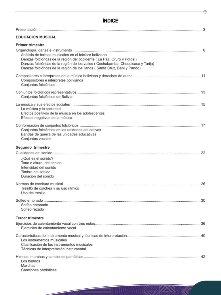 Texto de Música 3ro de Secundaria (MINEDU) PDF 3 Índice de Texto de Música 3ro de Secundaria (MINEDU) PDF