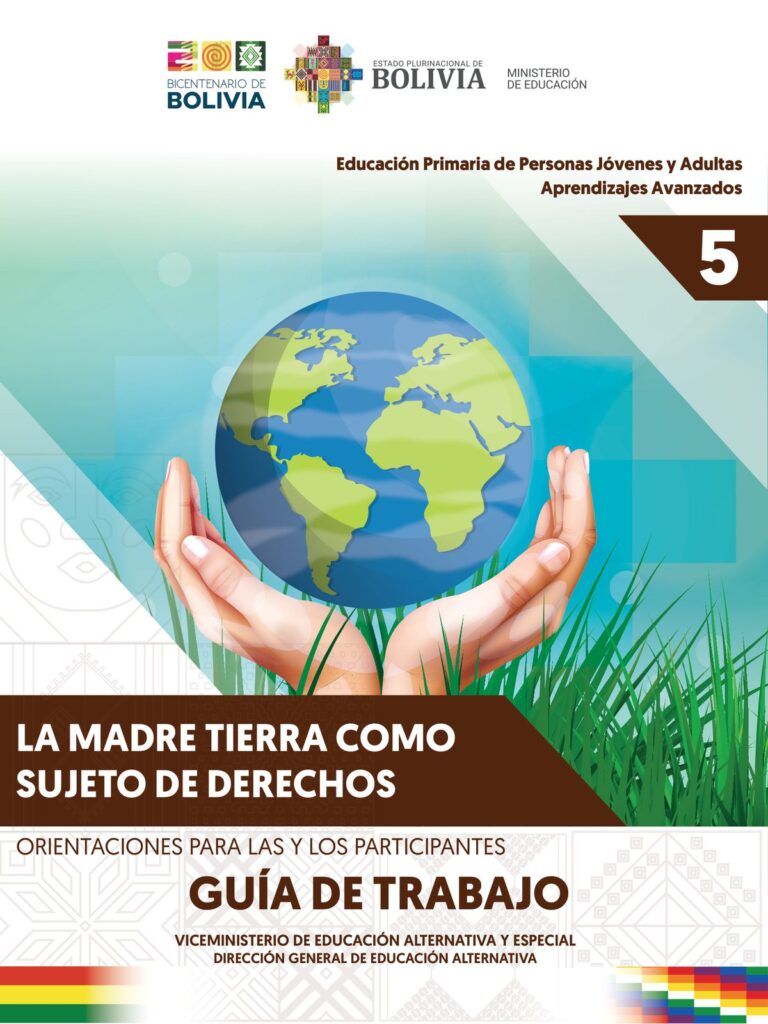 Guía de Trabajo 5 - La Madre Tierra como sujeto de derechos (MINEDU) PDF 1 portada guia trabajo 5 madre tierra como sujeto derechos