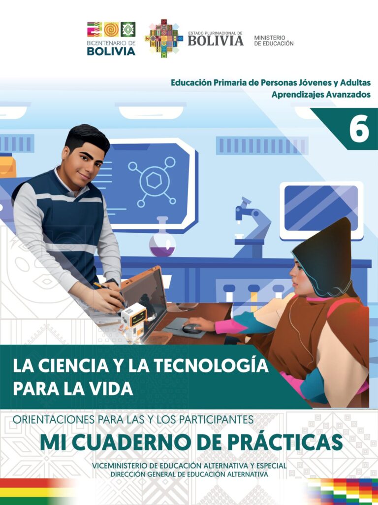 Mi Cuaderno de Prácticas 6 - La Ciencia y la Tecnología para la vida (MINEDU) PDF 1 portada mi cuaderno practicas 6 ciencia tecnologia vida