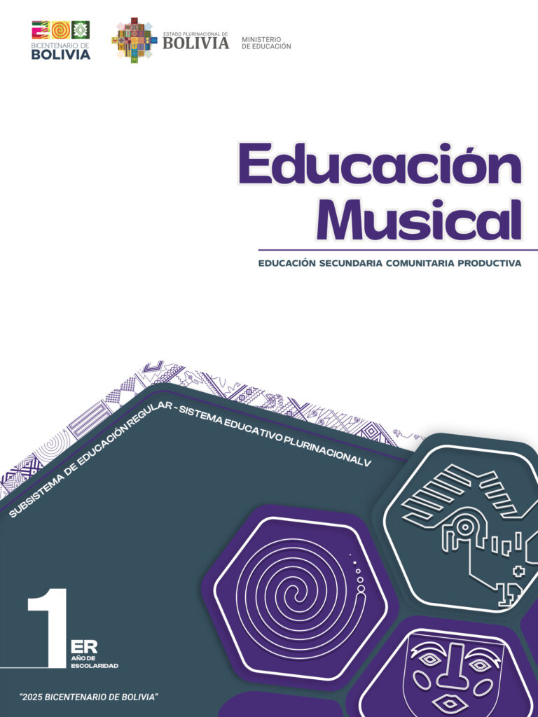 Texto de Música 1ro de Secundaria (MINEDU) PDF 1 Portada Texto Música Primero Secundaria V2