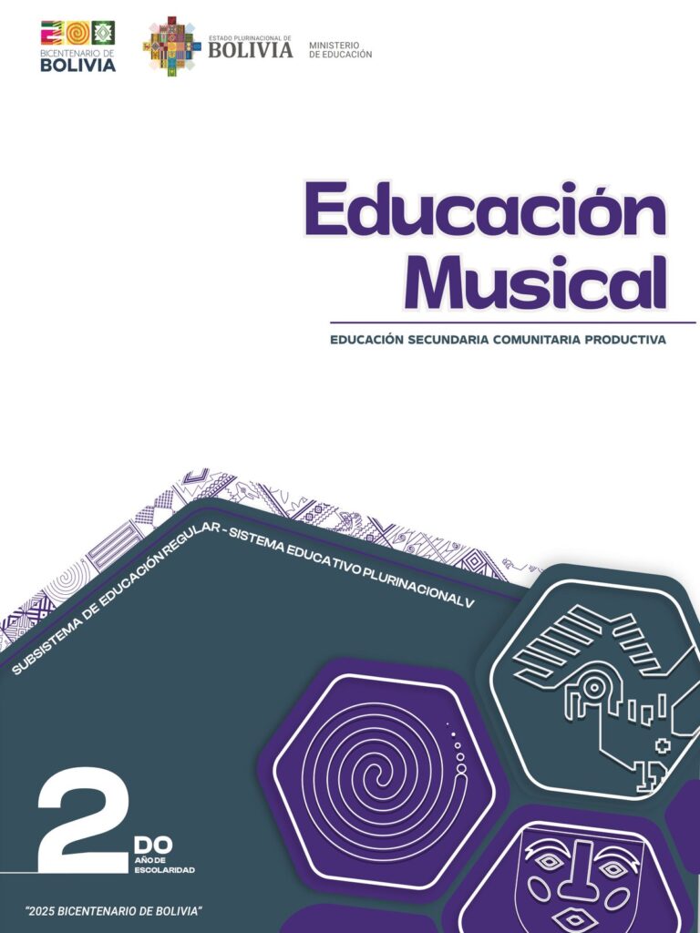 Texto de Música 2do de Secundaria (MINEDU) PDF 1 Portada Texto Música Segundo Secundaria